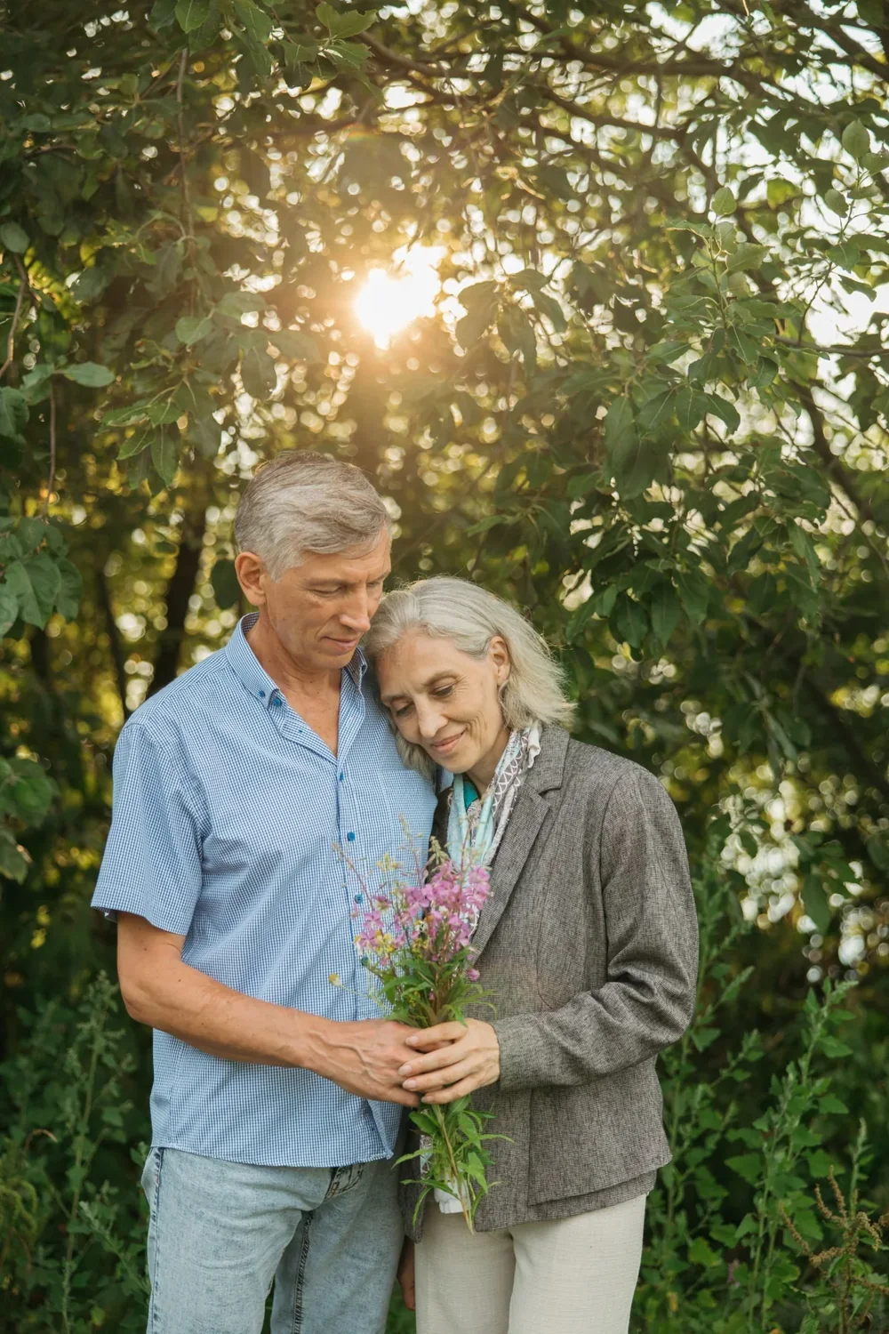Two older people enjoying time together